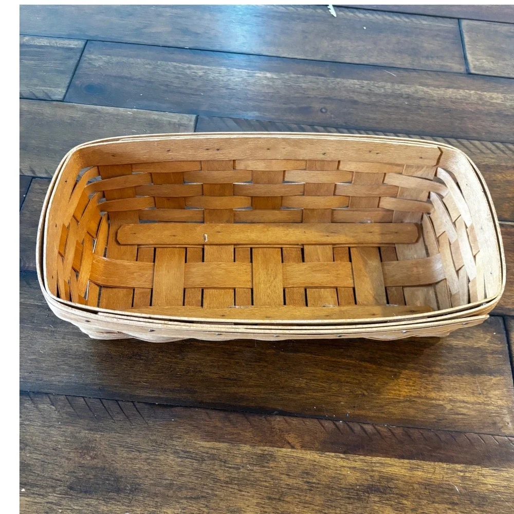 Vintage 1992 Longaberger Handwoven Rectangular Basket Dresden Ohio USA LAW 3